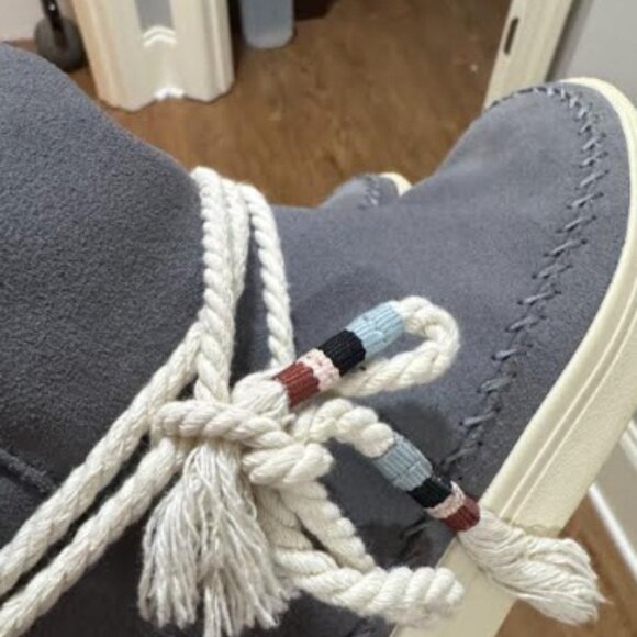 TOMS Vista Water-Resistant Boot Gray Suede/Faux Shearling - Picture 4 of 6